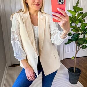 Reed Krakoff Leather Trimmed Piqu Blazer Vest